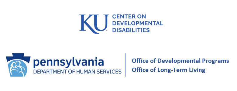logos of Kansas U Center on Developmental Disabilities and PA Department of Human Services