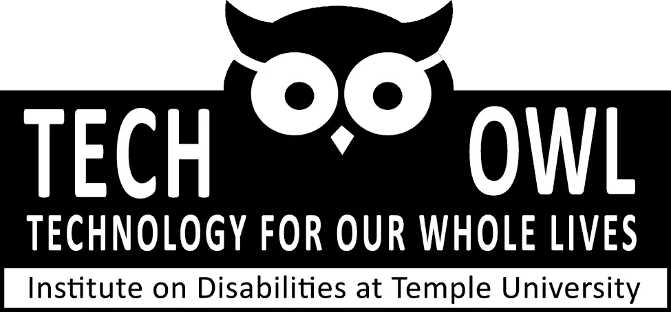 Tech Owl Logo is an owl between the words Tech and Owl, over the words Technology for Our Whole Lives