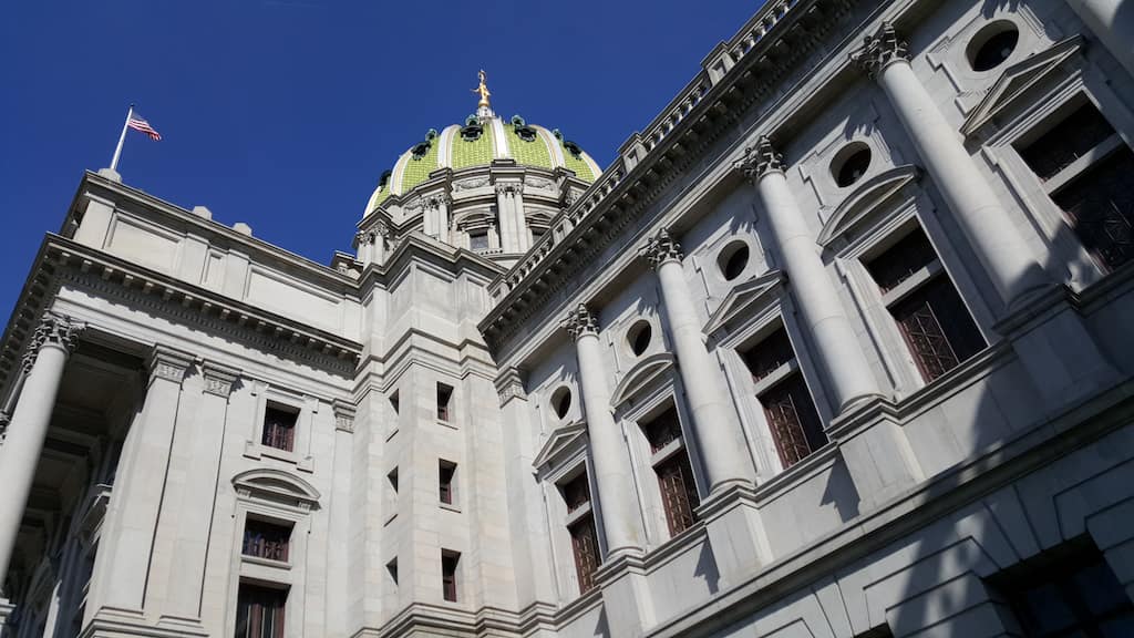 Exterior of the PA State Capitol building
