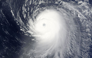 satellite photo of a hurricane