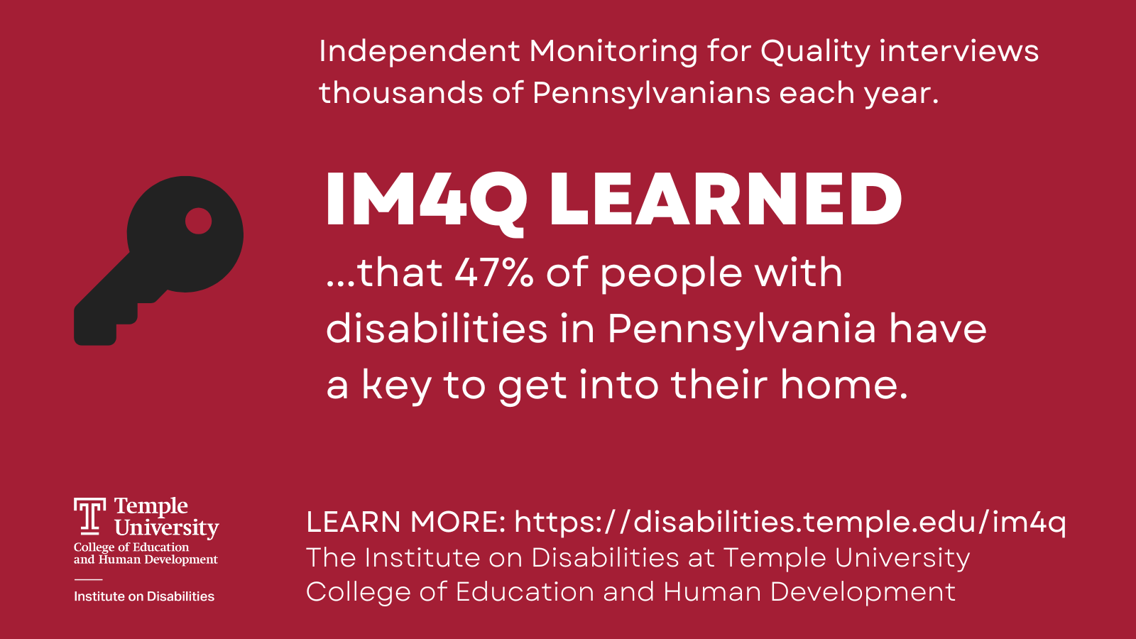 47% of people with disabilities in Pennsylvania have a key to get into their home.