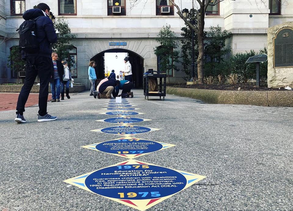 Disability Rights Movement timeline at Philadelphia City Hall Courtyard