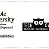 Logos for: Temple U College of Public Health School of Social Work; Institute on Disabilities at Temple University, College of Education and Human Development; TechOWL programs at the Institute on Disabilities; TU Collaborative on Community Inclusion of People with Psychiatric Disabilities