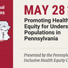 Graphic includes outline of Pennsylvania around a tree, under which six people standing on different-sized platforms are able to reach and pick fruit. Institute on Disabilities at Temple University College of Education and Human Development logo is below the PA outline