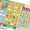 an emergency communication board with symbols and English text