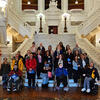 C2P2 2025 cohort gathered on or near the marble steps in Pennsylvania's Capitol Rotunda